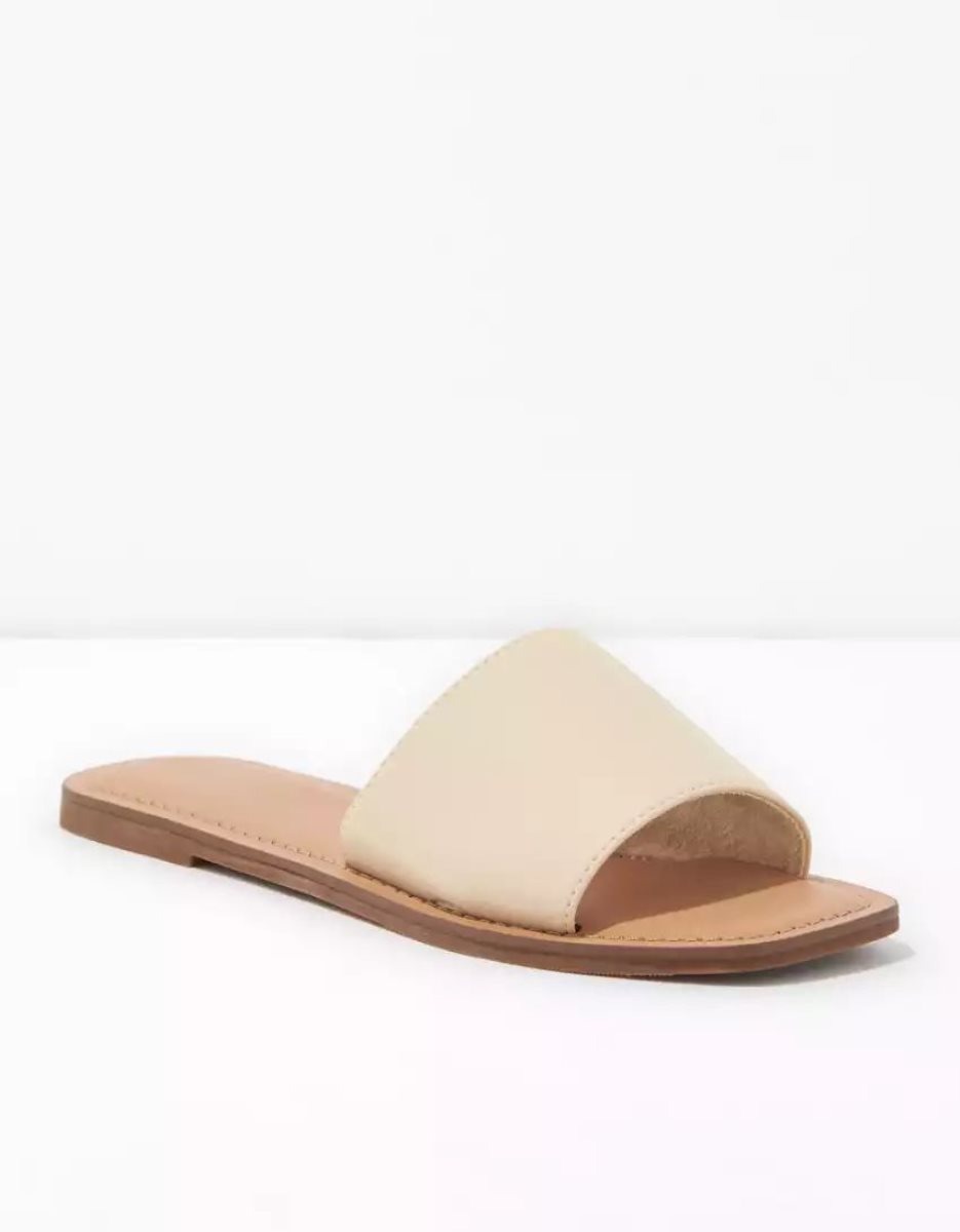 Sandales American Eagle AE Square Embout Claquette Beige Kaki Femme | VWR-75558730